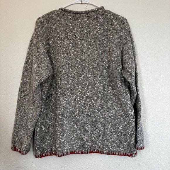 Vintage Marisa Canvas Cotton Wool Knit American Flag Sweater Sz L - Picture 4 of 5